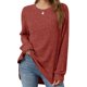 thumbnail image 1 of Blusa Tipo Túnica Informal con Cuello Redondo y Ligera para Mujer, Color Rojo Ladrillo L, 1 of 8