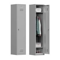 Metal Lockers for Employees,71"Metal Storage Cabinet with Lock,1 Door Steel Storage Locker Cabinet for Home,Gym,School, Office,Garage-Assembly Required(Gray)