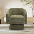 thumbnail image 3 of Twister.CK Swivel Barrel Chair, Modern 360° Rotation Single Sofa Lounge Armchair Accent Chair, for Living Room Bedroom Office, Green, 3 of 8