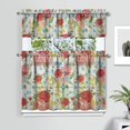 thumbnail image 2 of Kitchen Curtains and Valance Set 36 Inch Tier Pioneer Colorful Floral 3 Pieces Set Dining Room Small Curtain Drapes Cafe Curtains Valance for Home Decor Rod Pocket, 2 of 6