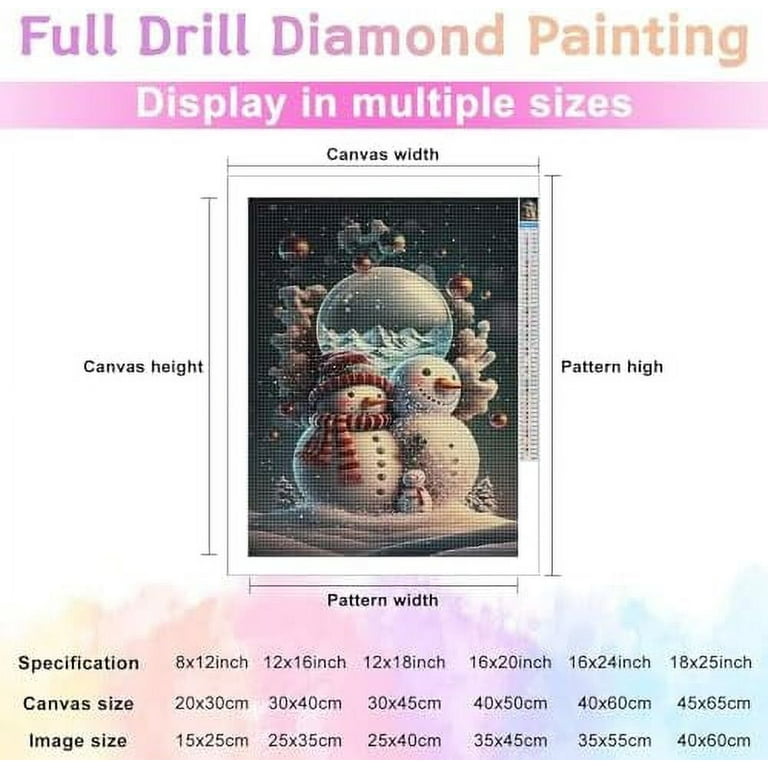 Christmas Scenes Diamond Painting Kits, Snowman Diamond Art Kit