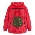 thumbnail image 6 of LWFFDAW Womens Christmas Pet Pouch Hoodie Xmas Tree Print Sherpa Fleece Hoodies Winter Warm Fuzzy Hoodie Long Sleeve Hooded Sweatshirts with Pockets, 6 of 6