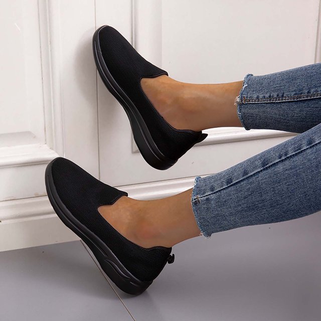 Zapatos deportivos informales de suela suave con tejido volador transpirable, zapatos planos de malla para mujer Wmkox8yii shalkjhdk321
