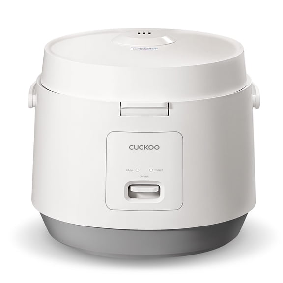 CUCKOO Basic Rice Cooker 10-Cup Uncooked / 20-Cup Cooked, Large Rice Maker and Warmer with Nonstick Inner Pot, Easy to Use with Auto Keep Warm, Includes Steam Tray, White (CR-1095)
