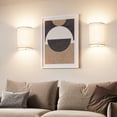 thumbnail image 4 of Battery Operated Wall Lights with Remote Control - 2 Pack ,3-Color Dimmable Fabric Shade Sconces for Farmhouse Decor, Wireless Wall Lamps (2700K-6000K, Energy Class E), 4 of 8