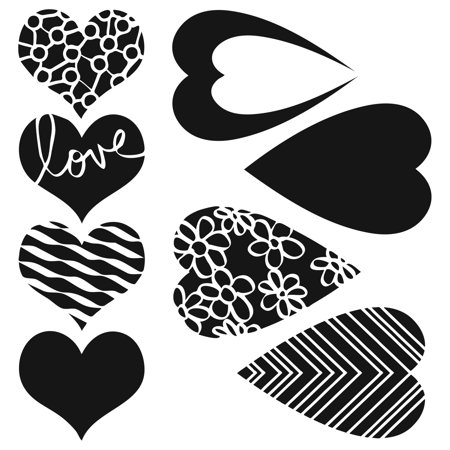 UPC: 0842254008698 | The Crafter s Workshop Stencil  6  x 6   Hearts Mix Match