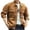 Brown, variant on Denim Jacket for Men Button Down Long Sleeve Jean Jacket Collared Retro Loose Fit Western Cowboy Coat Trucker Jackets