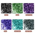 thumbnail image 2 of Uxcell 6 Colors Crushed Glass Chips, 1-4mm Irregular Sequins Metallic Color Glass 28g Green Color Series, 2 of 4