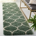 thumbnail image 2 of SAFAVIEH Hudson Arline Plush Geometric Shag Runner Rug, Light Green/Ivory, 2'3" x 8', 2 of 8