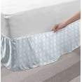 thumbnail image 2 of Floral Bed Skirt, Geometric Design Vertical Flowers Pattern on Baby Blue Background Artwork, Elastic Bedskirt Dust Ruffle Wrap Around for Bedding Decor, 4 Sizes, Baby Blue and White, by Ambesonne, 2 of 2