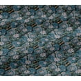 thumbnail image 4 of oneOone Cotton Jersey Teal Blue Fabric Insect|Leaves & Lotus Floral Sewing Material Print Fabric By The Yard 58 Inch Wide, 4 of 4