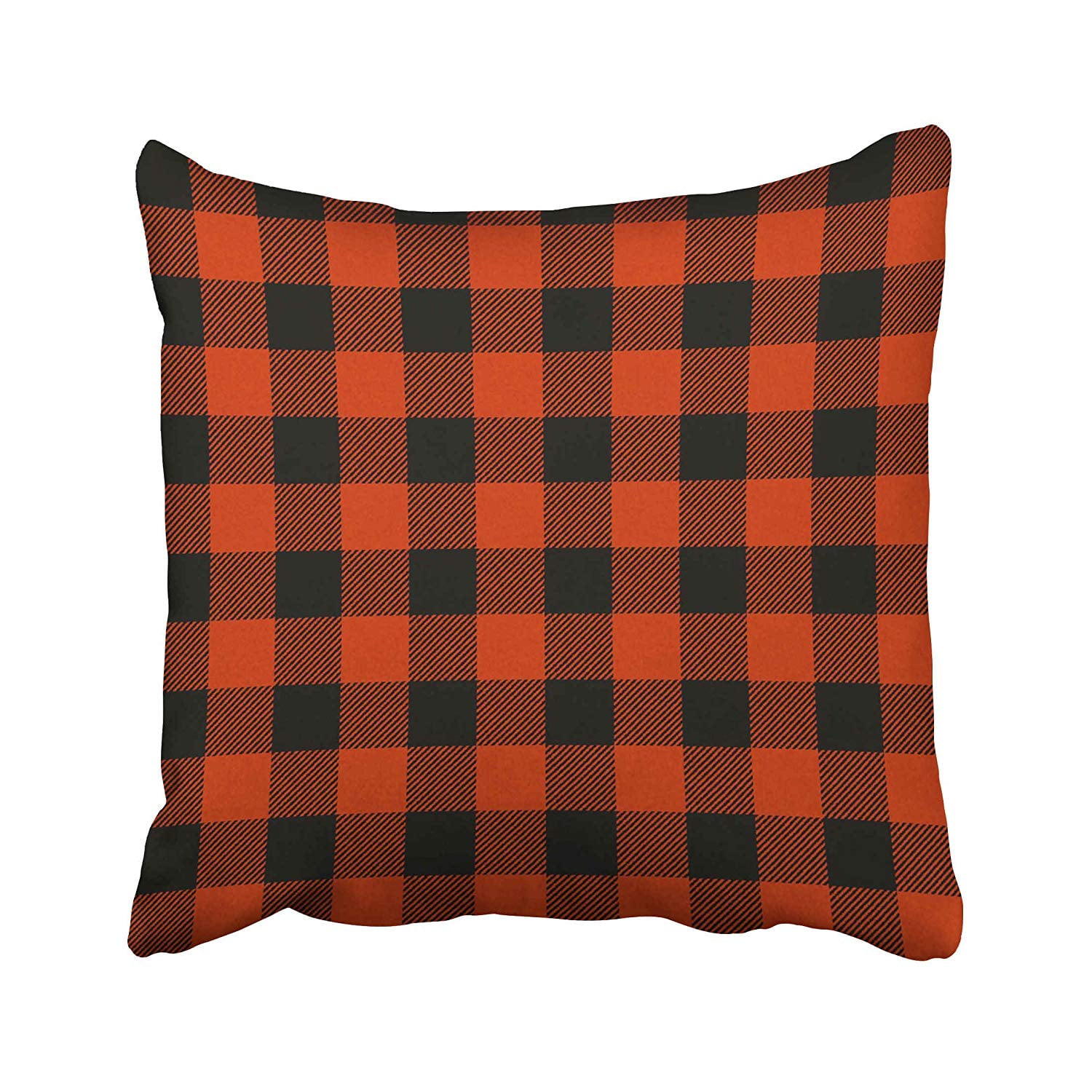 BPBOP Black Autumn Orange Buffalo Plaid Bright Cabin Check Checkered