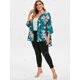 thumbnail image 4 of Floral frente abierto más el tamaño de la blusa Rosegal Blusas Tallas Grandes, 4 of 5