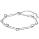 thumbnail image 1 of Pulsera de mujer en capas con colgantes de corazón Pulsera de cadena doble, 1 of 5