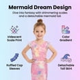 thumbnail image 4 of Girls 2pcs Fish Tail Skirt Swimwear Cosplay Swimsuit Scale Print Swim Top Bathing Suit Kids Girls 4Y, 4 of 9