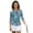 Blue Tree Leaf Print, variant on HUIACONG Maple Leaf Pattern Quick Dry Golf Shirt Women Quarter Zip Polyester Spandex with Soft Womens 3/4 Sleeve Golf Shirts for Ladies