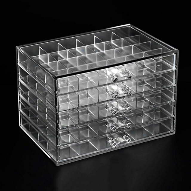5 Layers Drawer Clear Acrylic Storage Box Nail Polish Rack Makeup Organizer Make Up Organizer Nail Art Rhinestone Jewelry Manicure Tools