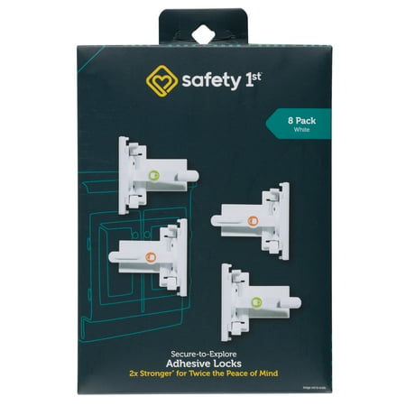 Safety 1st Secure-to-Explore Adhesive Safety Locks (8 Locks), White, Toddler