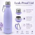 thumbnail image 4 of Botella de agua Auryu de 500 ml, aislada, lavanda, a prueba de fugas, 4 of 7