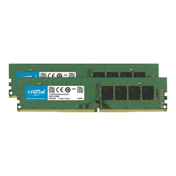 Crucial - DDR4 - kit - 32 GB: 2 x 16 GB - DIMM 288-pin - 2666 MHz / PC4-21300 - CL19 - 1.2 V - unbuffered - non-ECC