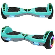 SISIGAD LIEAGLE 6.5" Two-Wheel Self Balancing Hoverboard with Bluetooth and LED Lights Electric Scooter Hoverboard for Kids UL 2272 Certified Green-Gray