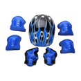 thumbnail image 3 of 7 piezas Casco de patinaje para el rodillo del casco para bicicletas para niños para niños pequeños al aire libre Azul negro, 3 of 8