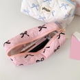 thumbnail image 4 of hisocute Cute Bowknot Large Capacity Pink Storage Bag & Pencil Case - Zippered Makeup Organizer Pouch, 4 of 6