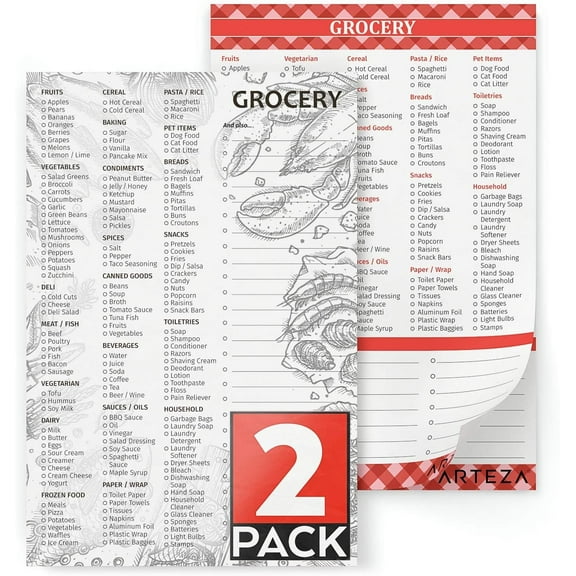 Arteza Grocery Lists - 2 Pack