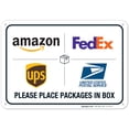 thumbnail image 1 of Package Delivery Sign, Delivery Instructions FedEx Amazon Ups USPS Sign, 10x7 Aluminum, 1 of 8