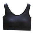 thumbnail image 2 of Sports Bras for Women Plus Size M-5X Pullover Wirefree Push Up Bralettes Ladies Casual Solid Color Breathable Full-Coverage Workout Underwear Bra, 2 of 5
