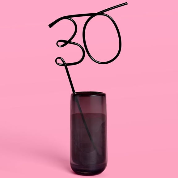 xo, Fetti 30th Birthday Party XL Black 30 Straw | Bday Decorations, Thirty, Millennial Birthday Girl Gift, Bday Drinkware Supplies, Funny Gag Gift, 30 Flirty and Thriving