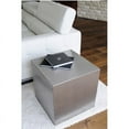 thumbnail image 2 of Pangea Home Spenser Cubix Tall Brushed Metal Side Table in Silver, 2 of 5