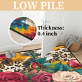 thumbnail image 3 of CURLYOOT Skull Flower Area Rugs 5'x7' Washable Rug Large Living Room Rug Non Slip Leopard Print Indoor Floor Carpet for Dining Room Bedroom Home, 3 of 7