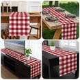 thumbnail image 6 of Farmhouse Buffalo Plaid Table Runner 90 Inches Long, Red White Checkered Kitchen Coffee Dining Table Decoration for Home Party Birthday Wedding Home Decor 13x90 Inches, 6 of 8