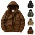 thumbnail image 5 of Dvprdro Jackets for Men Man Solid Color Leisure Pocket Zipper Hooded Long Sleeves Jacket Loose Coat, 5 of 5