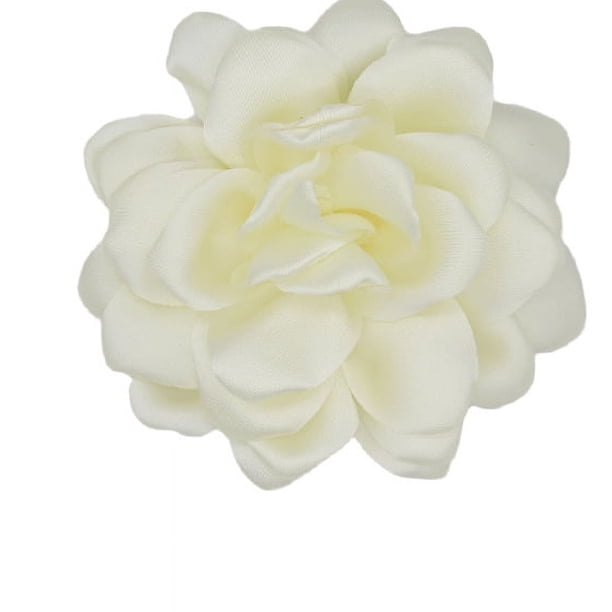 Xiao Hua Exquisito broche de satén, 2 broches de rosas falsas, broche de moda para fiestas, bailes y banquetes, beige claro
