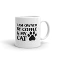 thumbnail image 2 of 15 oz Cat Lover Gift I am Owned by Coffee and My cat pet Funny Women Office Cup Gifts Ceramic Coffee Mug, 2 of 4