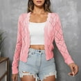 thumbnail image 3 of AnuYalue Women's Long Sleeve Cropped Cardigan Sweaters Open Front Blouse Trendy Lightweight Cardigans, 3 of 4