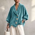 thumbnail image 5 of Jackets for Women Long Sleeve Velvet Cardigan Oversized Casual Outerwear for Spring Fall Winter, L, 5 of 5