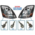 thumbnail image 4 of KOZAK Compatible with Volvo VNL 630 670 730 780 2004-2017 Headlights Projection Chrome with LED bar Halos, 4 of 9
