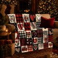 thumbnail image 3 of Rustic Patchwork Hearts Truck Scene Romantic Country, Cozy Bird Art Scene, Warm Flannel Blanket for Sunroom and Reading Nook, Bird Lovers Valentine's Day Gift, Artistic Home Decor, 3 of 9