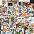 thumbnail image 5 of 5'x8' Area Rugs, Retro Bohemia Floral Indoor Outdoor Area Rug for Living Room Bedroom, Blue Purple Flowers Boho Style Beige Washable Bathroom Rugs Kitchen Floor Carpet Mats Home Decor Aesthetic, 5 of 8