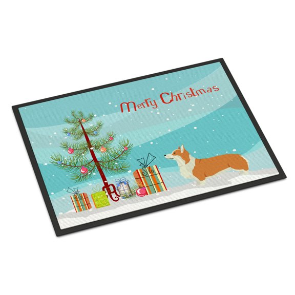 Carolines Treasures CK3554MAT 18 x 27 in. Pembroke Corgi Christmas Tree Indoor or Outdoor Mat