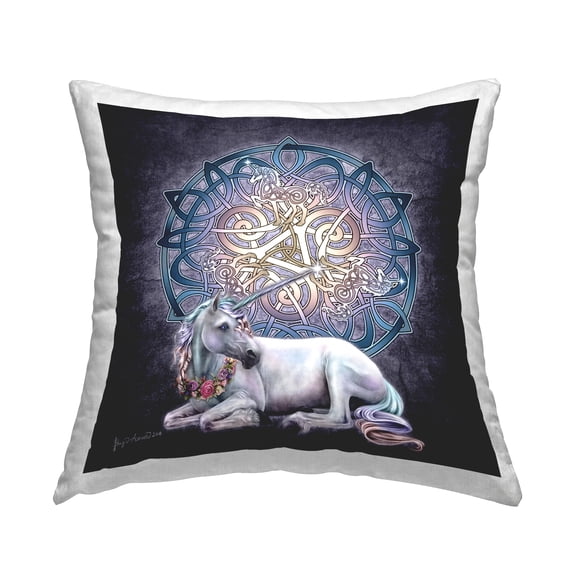 Stupell Industries Unicorn Celtic Knot Decorative Printed Throw Pillow, 18 x 18