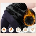thumbnail image 3 of Leggings térmicos para mujer con cintura alta Leggings largos opacos con forro polar grueso Leggings cálidos de invierno Leggings/pantalones elásticos,Navy blue/Black, 3 of 5