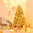 thumbnail image 3 of Costway 6ft Artificial Tinsel Christmas Tree Hinged w/1036 Tips Foldable Stand Champagne, 3 of 10