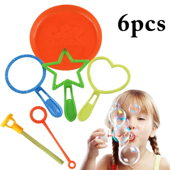 6PCS Bubble Wand Star Heart Round Creative Bubble Making Toy Bubble Stick
