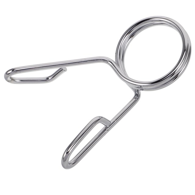 OUNONA Silver Barbell Clamp Spring Clip Collars for Weightlifting Gym Equipment with Ergonomic Grip