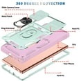 thumbnail image 2 of Military Grade Drop Impact for Samsung Galaxy Note 20 Ultra Camera Lens Slide Protection Case 360 Metal Rotating Ring Kickstand Holder Armor Shockproof Case For Samsung Galaxy Note 20 Ultra,Green+Pink, 2 of 10
