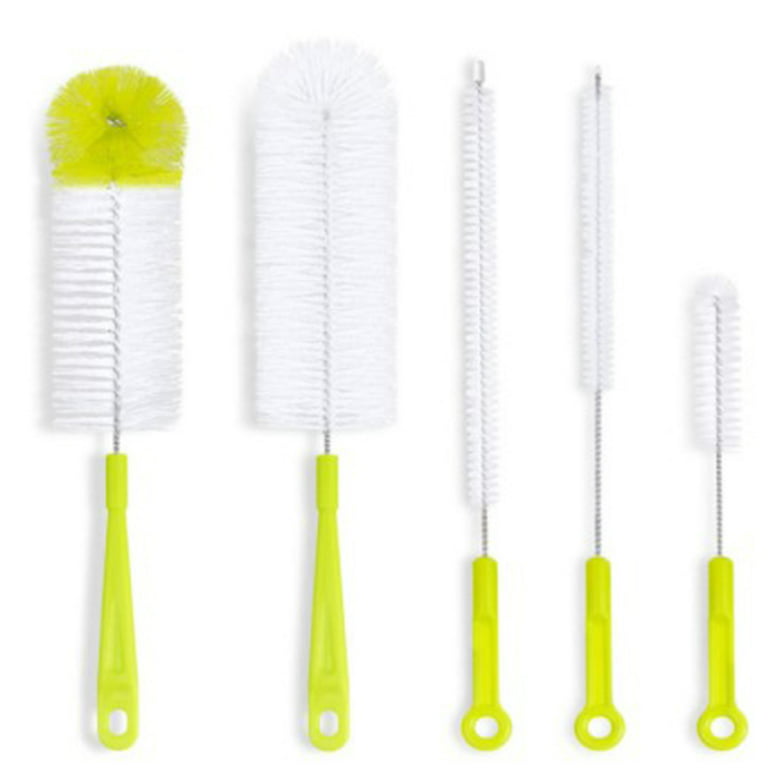 3PCS Adjustable Soft Sponge Bottle Cleaning Brush with Long Plastic Handle  Cup Brush Scrubber Washing Brush for Glass Decanter Feeding-Bottle